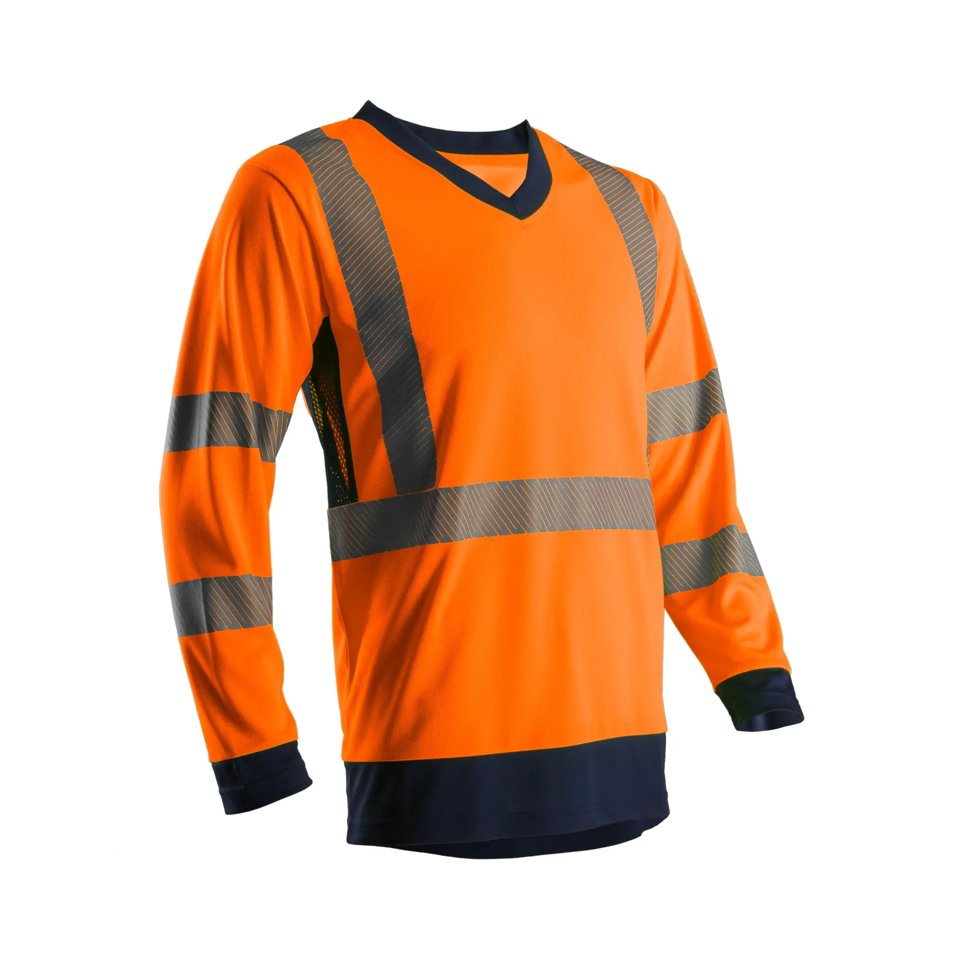 [=] Tee-shirt haute visibilité manches longues – Suno II classe 2/3 (S, Orange)